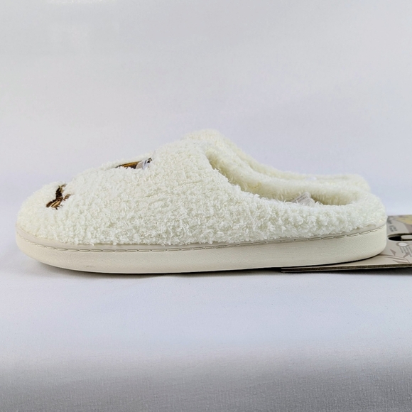 Espresso Martini Slipper Embroider Sherpa  Memory Foam Slip On Ivory M (7/8) NWT - Picture 7 of 14